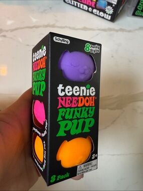 Teenie Needoh Funky Pup 3-Pack - Purple & Orange